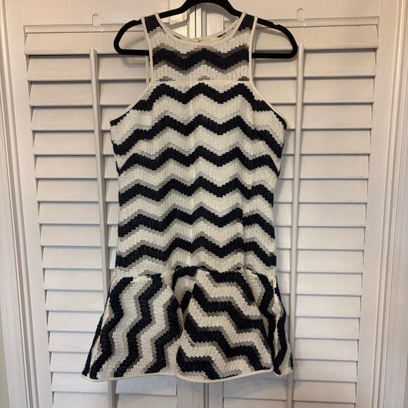 Revolve Milly Blue And White Textured‎ Dress Size 10 - Picture 2 of 11